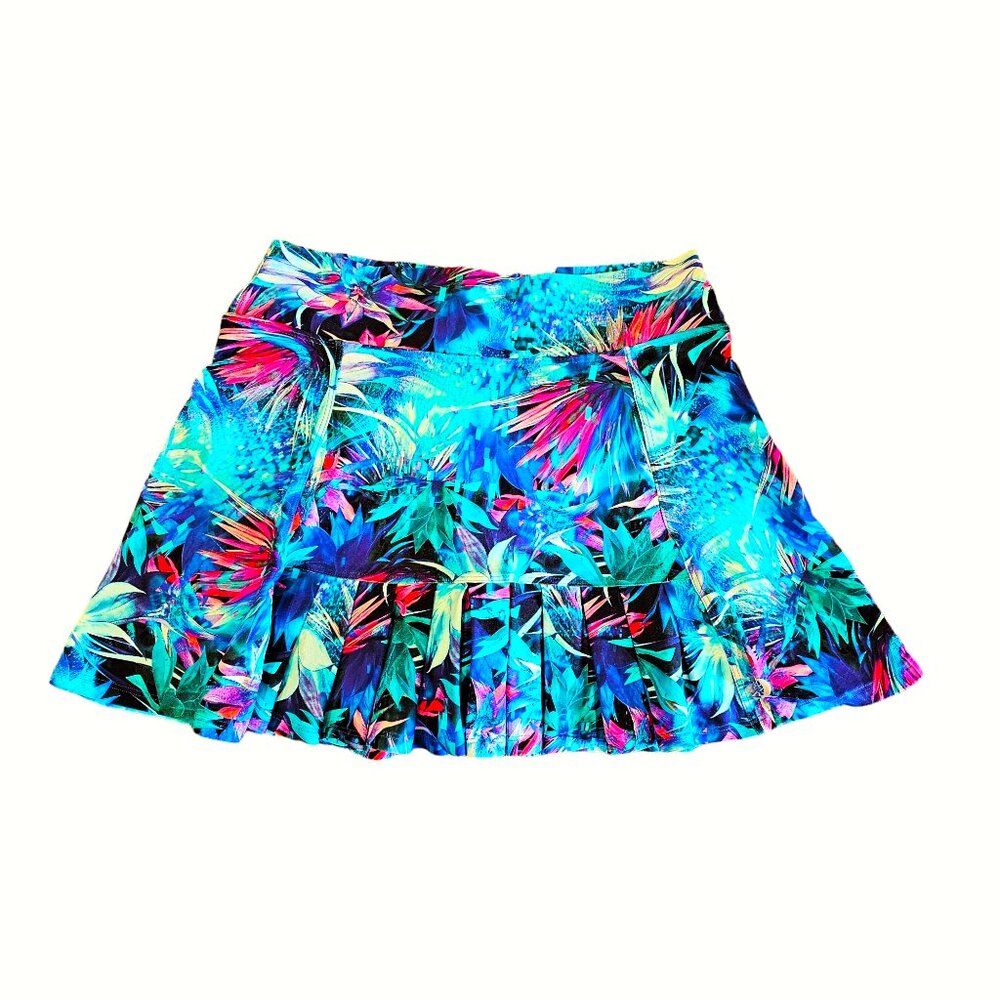 Dona Jo Fitwear- "Flirty" Skort - Large, 10-12 (Dona Jo Size 2)-Blue Tropical
